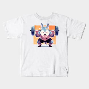 dog lifting weight Kids T-Shirt